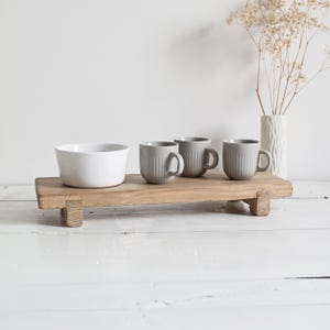 Raw and rustic wooden tray, serving and presentation tray, aperitif and coffee tray, minimalist tray, wabi-sabi, riser tray