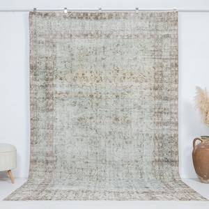 7x10 Vintage Rug, Antique Handmade Rug, Turkey Rug, Faded Rug, Oushak Rug, Anatolian Rug, Neutral Rug,Living Room Rug,Dining room Rug, A4634
