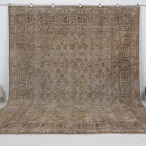 10x13 Vintage Rug, Neutral Persian Rug, Antique Rug, Unique Rug, Neutral Persian Rug, Living Room Rug, Handmade Rug,Over sized Rug, Area Rug