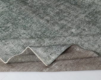 10x13 Vintage Rug , Plain Turkish Rug, Green Rug, Anatolian Rug, Oversized Rug, Worn Rug, Living Room Rug, Antique Rug, Old Rug, Sku: A4817