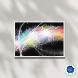 Abstrait 04 arc-en-ciel noir imaginaire voie lactée pluie de météorites art mural rêveur impression affiche carte décoration d'intérieur par Lingyee Fu