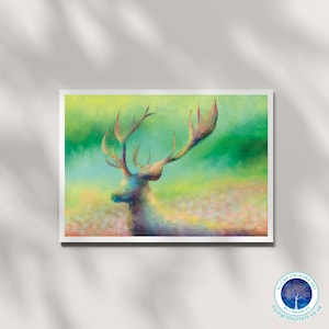 Protezione della casa - Cervo celeste Cervo spirituale Harry Potter Patronus Dreamy Wall Art Print Poster Card Home Decor di Lingyee Fu