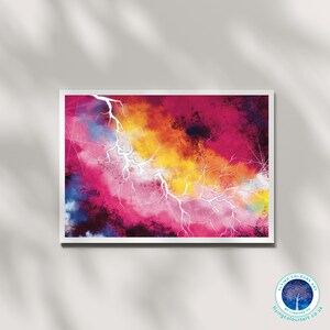 Douleur Abstrait Émotion Excitation Éclairage à contraste élevé à travers le ciel rouge Impression d'art mural rêveur Carte d'affiche Décoration d'intérieur par Lingyee Fu