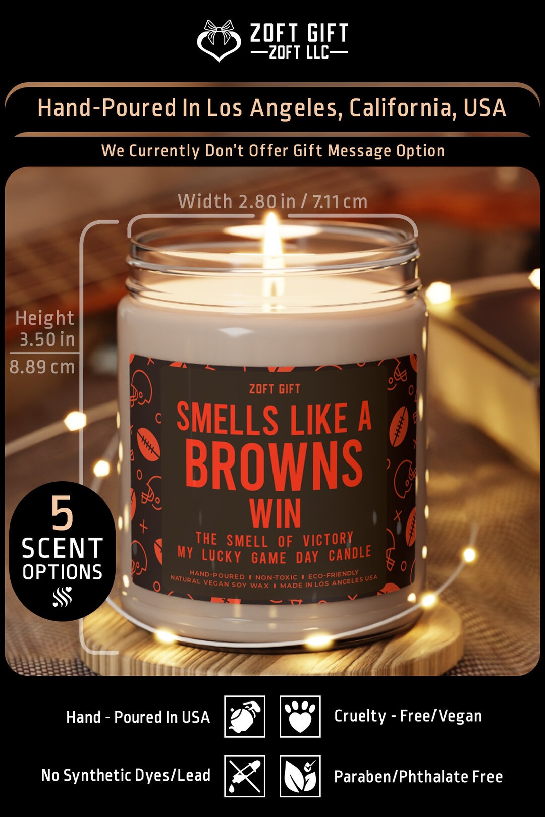 Smells Like A Browns Win Candle Unique Gift Idea Football Etsy UK