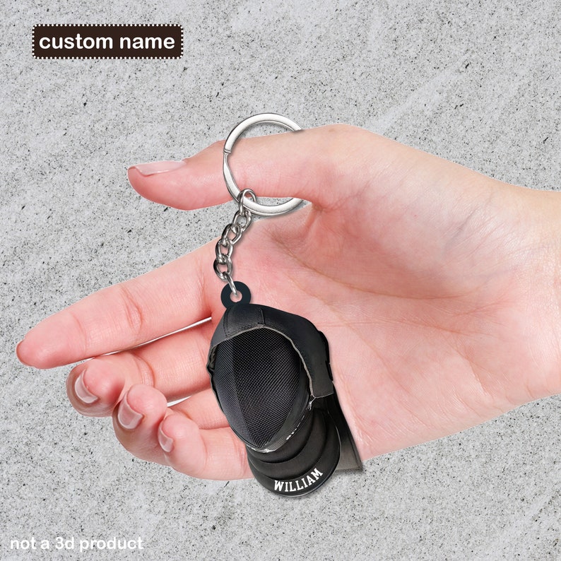 Fencing Mask 2D Keychain Fencing Headgear Custom Fencing Etsy