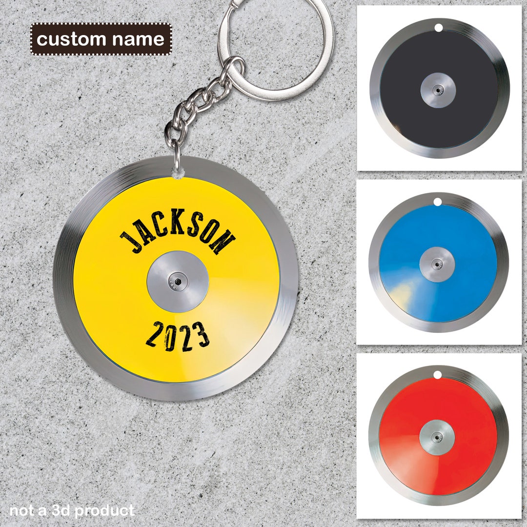 Discus Plate Acrylic Flat Keychain, Discus Equipment Customized