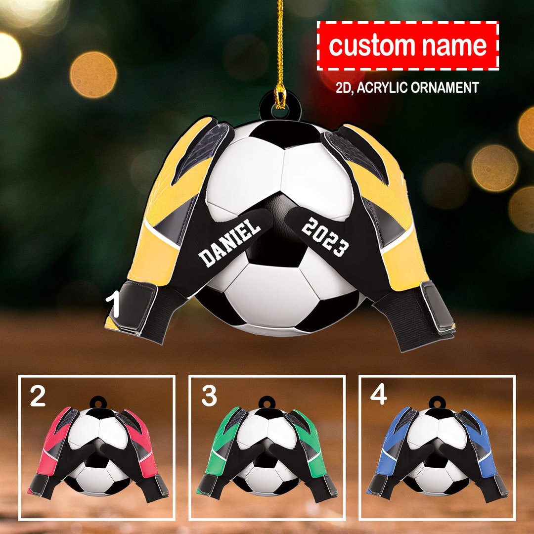 Soccer Goalkeeper Custom Ornament, Goalkeeper Gloves Christmas Ornament