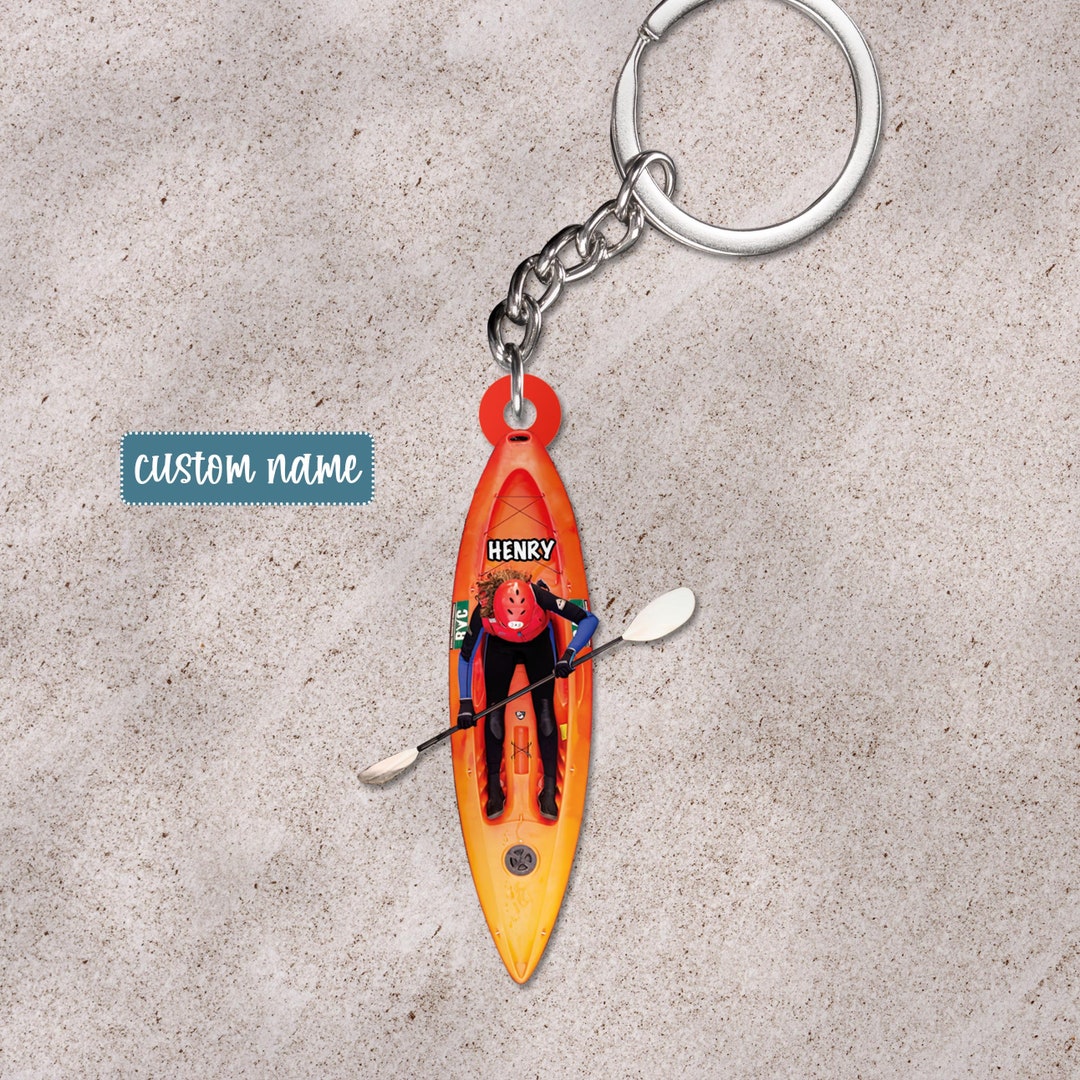 Kayak Flat Acrylic Keychain Kayak Keychain Kayaking Lover Etsy