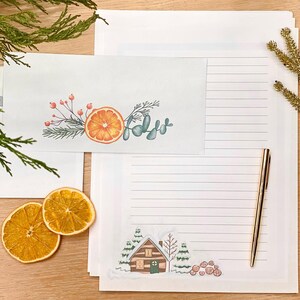 Juego de escritura de cartas de invierno / Juego de cartas ilustradas / Papelería de invierno