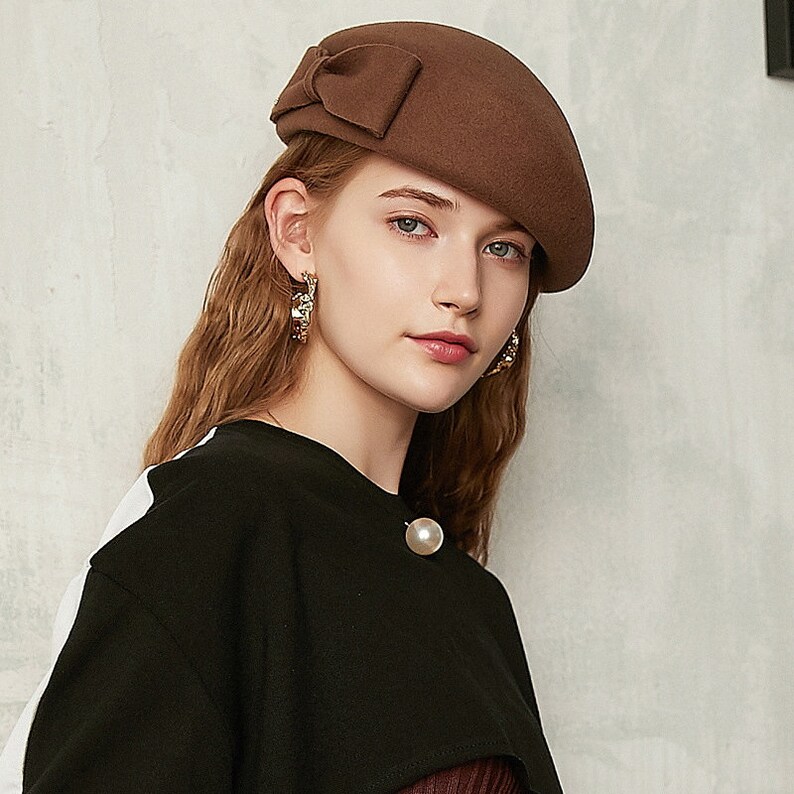 Vintage Hats for Women,winter Wool Felt Hat,autumn Wool Beret Cap for