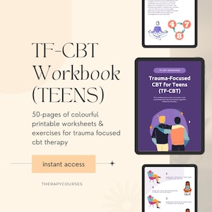 TF-CBT Worksheets for Teens: CBT Trauma Therapy Tools Handouts Exercises Adolescent Counselling Resources Psychology
