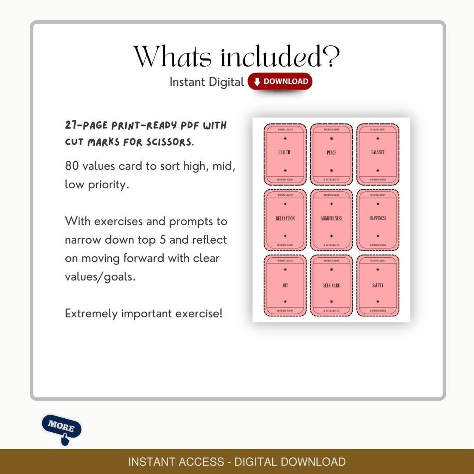 Values Sorting Card Game: ACT Therapy Game, Counselling Resources ...