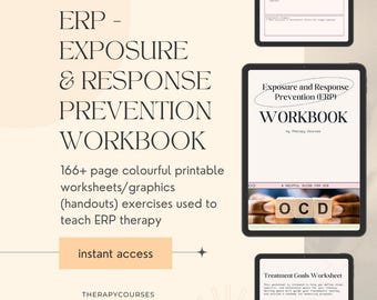 ERP Therapy Worksheets: Exposure & Response Prevention, OCD, Anxiety, Exposure Exercises (Digital Download)