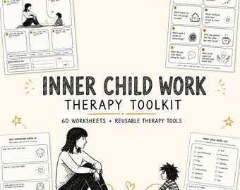 Inner Child Workbook: Heal your Inner Child Worksheets w/ Exercises, Activities, Handouts Therapy or Individual (Printable PDF)
