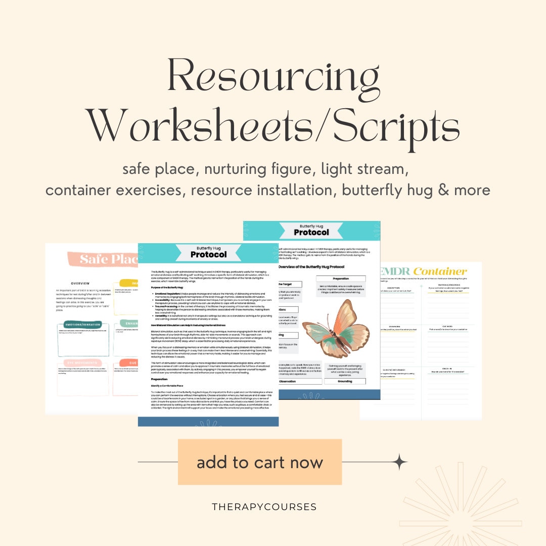 EMDR Worksheets Bundle: Therapist Scripts, History, Assessment, Window ...