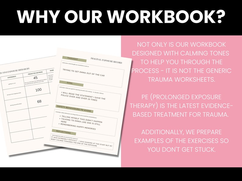 Exposure Therapy Worksheets PDF C-PTSD Anxiety Prolonged Exposure PE