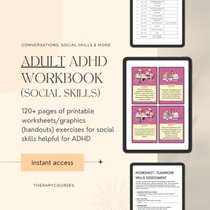ADHD-werkboek voor volwassenen voor sociale vaardigheden - ADHD-volwassene pdf, communicatierollenspelspelkaarten, ADHD-therapiehulpmiddelen, emoties/gevoelenskaarten