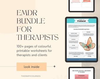 EMDR Worksheets Bundle: Therapist Scripts, History, Assessment, Window of Tolerance + Client Handout SUDS/VOCS, Tools, Counselling Resources