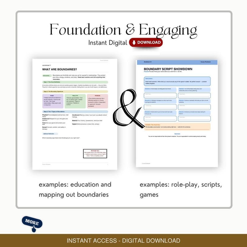 Boundaries Worksheets: Set & Maintain Healthy Boundaries, Adult ...