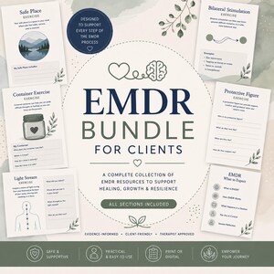 EMDR Client Handouts: Trauma Coping Skills, EMDR Resources, Safe Place Container Worksheets, Tools, Psychology, Counselling Resources