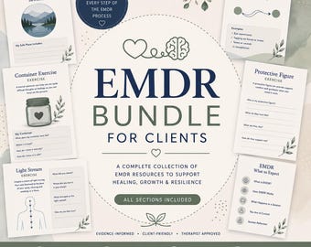 EMDR Client Handouts: Trauma Coping Skills, EMDR Resources, Safe Place Container Worksheets, Tools, Psychology, Counselling Resources