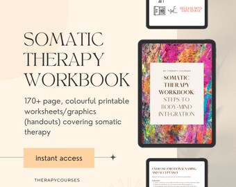 Somatic Therapy Worksheets: Therapy Tools, Handouts, Info, Exercises, Activities, Journal Prompts, Counselling Resources, Psychology (PDF)
