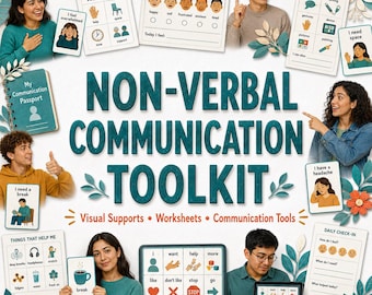 Non-Verbal Communication Bundle - Visual Aids, Autism Worksheets, ASD, Neurodivergent Children Teenage Therapy, Counselling Resources, AAC