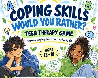 Teenage Therapy Game: Coping Skills Would You Rather, Group Therapy Games, Emotional Regulation, CBT Game, Therapist Aids, Resource