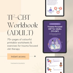 TF CBT Workbook for Adults - Trauma Focused CBT Worksheets, Ptsd Worksheets, Trauma and ptsd Worksheet, Therapist Worksheets