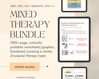 Therapy Worksheets Mega Bundle: CBT, DBT, act EMDR, Therapy Tools, Counselling Resources, Psychology, Counselling, Handouts