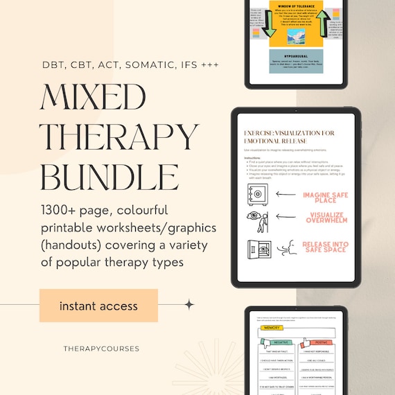 Therapy Worksheets Mega Bundle: CBT, DBT, act EMDR, Therapy Tools, Counselling Resources, Psychology, Counselling, Handouts