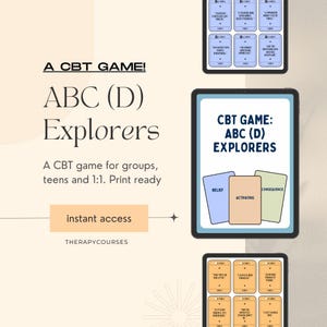 CBT Game for Therapy: ABC (D) Explorers, Catch Automatic Thoughts - Group & Teen Friendly, Therapy Games, Resources, Tools
