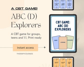 Juego de TCC para terapia: Exploradores ABC (D), Captura los pensamientos automáticos - Apto para grupos y adolescentes, Juegos de terapia, Recursos, Herramientas