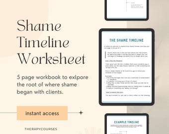 Shame Timeline Worksheet: Therapy Client Handout (Digital Download)
