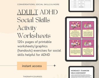 ADHD Social Skills Worksheets: Role-Play Games & Flashcards, Exercises, Activities, Therapy Tools, Counselling Resources