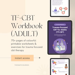 TF-CBT Workbook for Adults: Trauma & PTSD Worksheets (Digital Download)