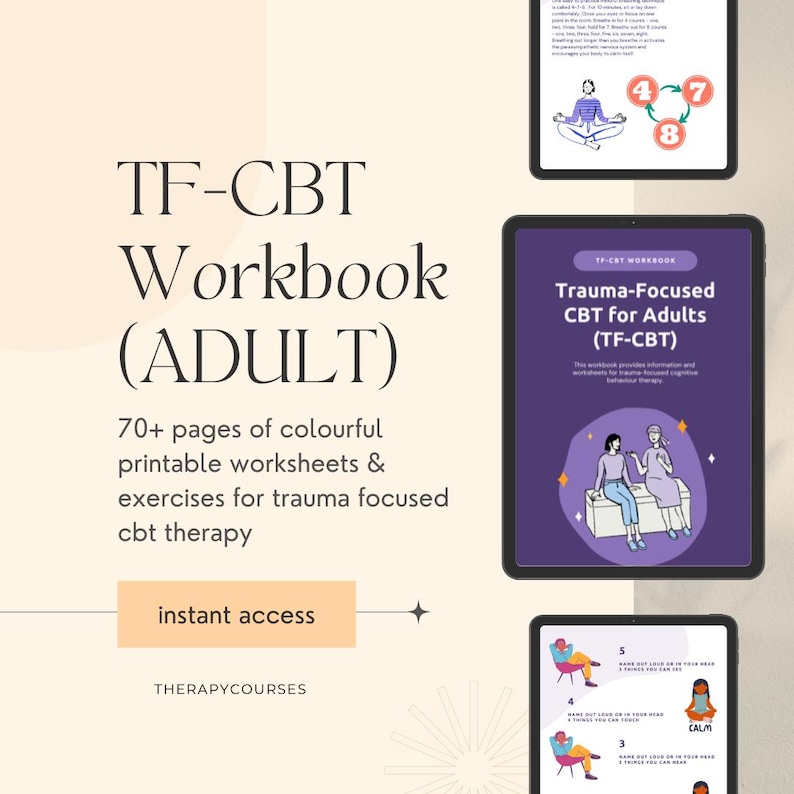 TG-CGT-werkboek voor volwassenen: trauma- en PTSS-werkbladen, therapiehulpmiddelen, counselinghulpmiddelen Hand-outs psychologie Oefeningen afbeelding 1