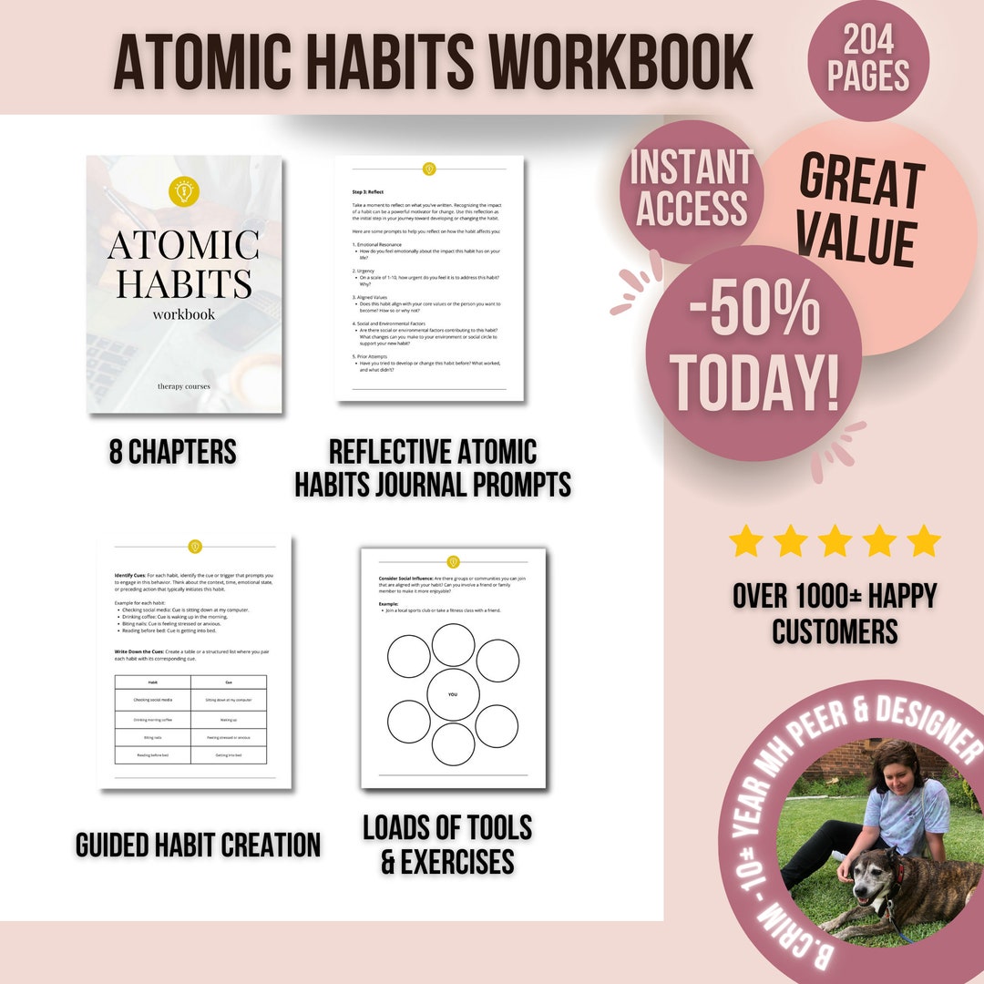 Atomic Habits Workbook 200 Pages of Worksheets, Tools, Journal ...