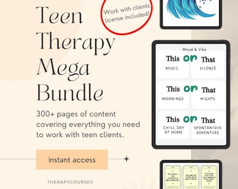 Teen Therapy Worksheets Mega Bundle: Exercises, Handouts, Games, Activities, Groups, cbt, dbt, act, Boundaries, Anger, Counselling Resources