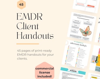 EMDR Client Handouts: Worksheets, Therapy Tools, Safe Place, Container, Trauma Coping Skills, EMDR Counselling Resources (PDF)