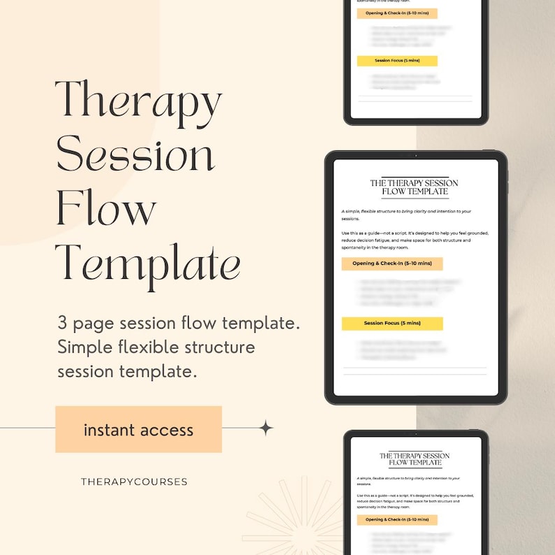 Therapy Session Pages Intro Therapy Session Flow Template: Printable & Fillable (PDF), Counselling ...
