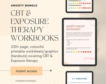 Bundel met werkbladen voor angstbeheersing: hulpmiddelen voor CGT en blootstellingstherapie, activiteiten, hand-outs, oefeningen, meditaties, counselingbronnen