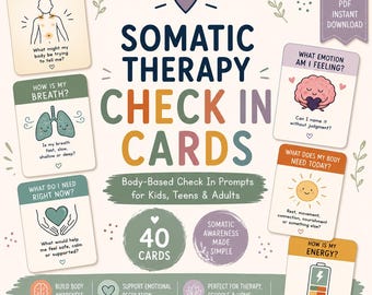 Somatic Therapy Check-In Cards – Body-Based Prompts for Clients (Digital Download)
