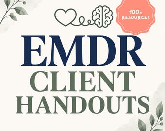 EMDR Client Handouts Bundle, EMDR Worksheets for Therapists, Therapy Resources, Therapy Bundle, SUDS Cognitions, Psychoeducation, Printable
