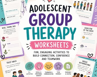 Adolescent Group Therapy Activities | activty, games, worksheets for teens, cbt, icebreaker & activity worksheets
