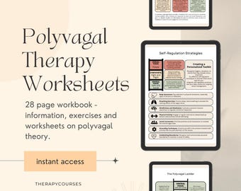 Polyvagal Theory Worksheets: Therapy Exercises & Tools, Activities, Handouts, Counselling Resources, Psychology (Printable PDF)