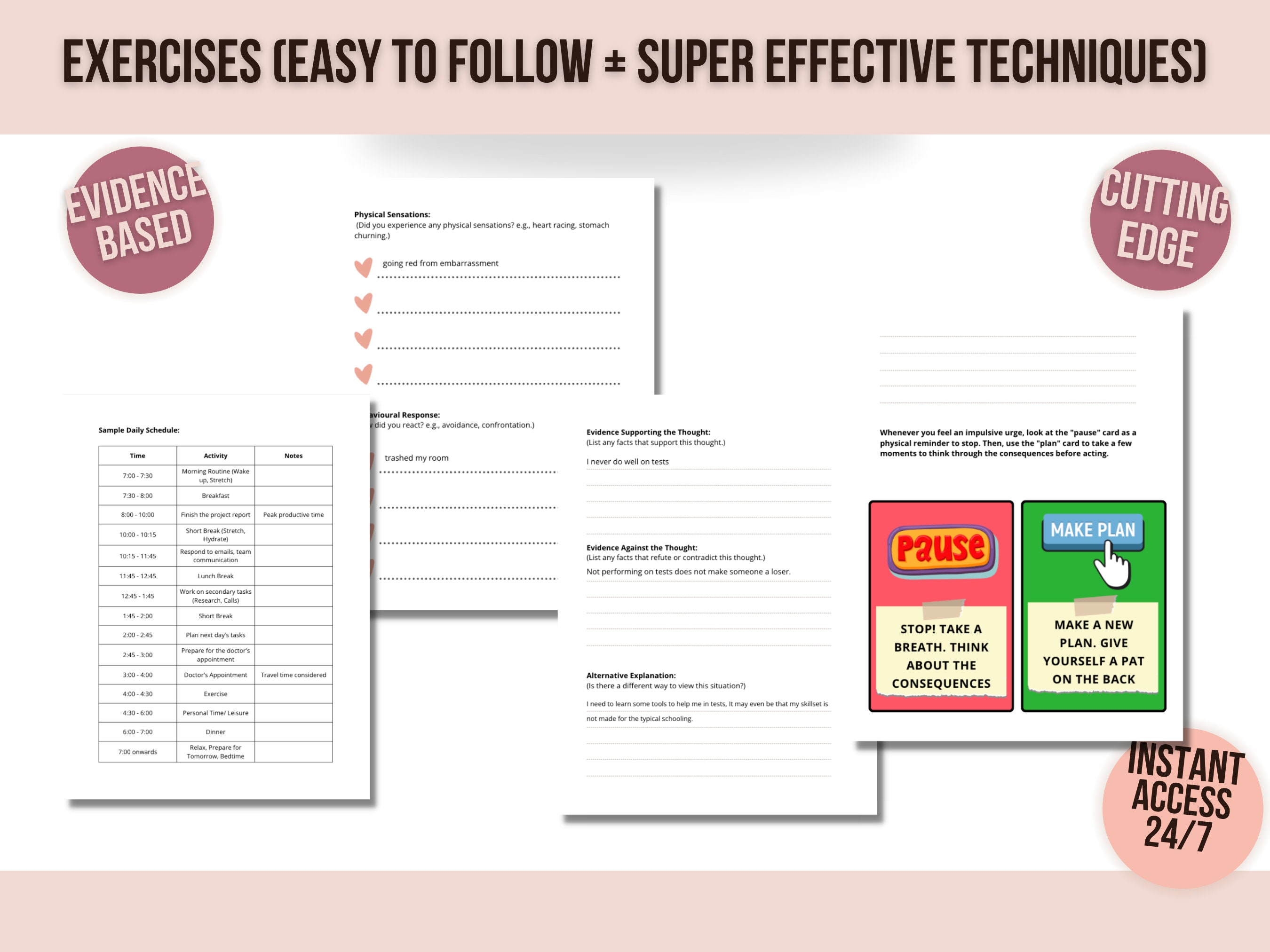 Adult ADHD Skills Worksheets: Executive Functioning & Organisation ...