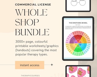 5000+ Whole Shop Therapie Arbeitsblätter-Bundle: Ressourcen für psychische Gesundheit (Digitaler Download), Beratung Ressourcen, Werkzeuge, Handouts