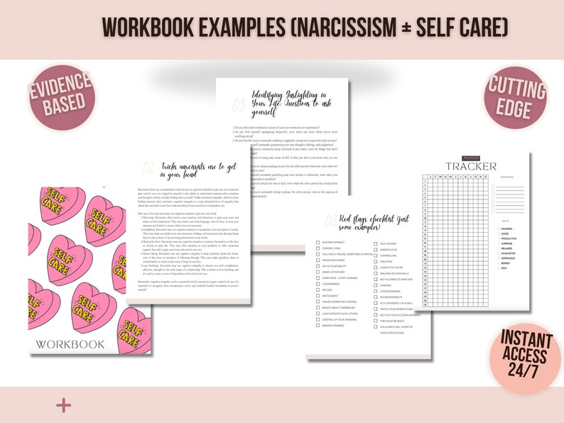 Narcissistic Abuse Recovery Worksheets PDF 600 Items Bundle Program ...