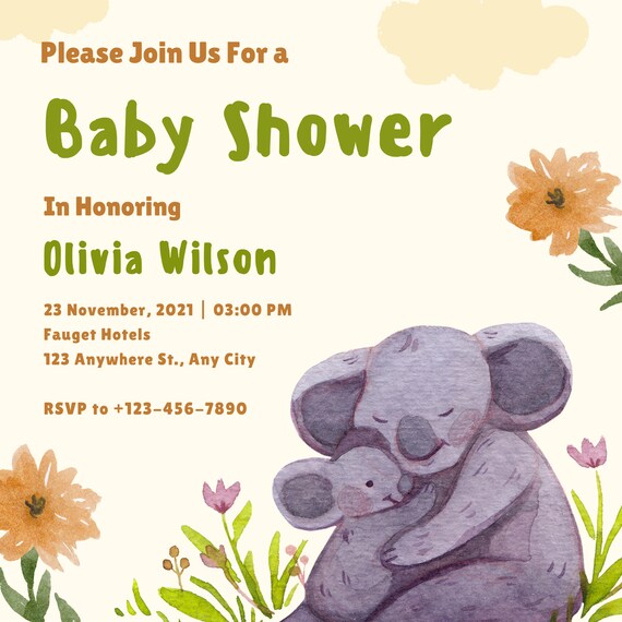 Digital Baby Shower Card Etsy